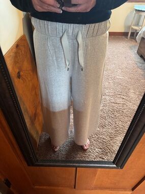 lululemon Heather Light Gray Drawstring Lounge Pants